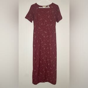 Eddie Bauer Vintage Y2K Maroon Short Sleeve Dress Size M